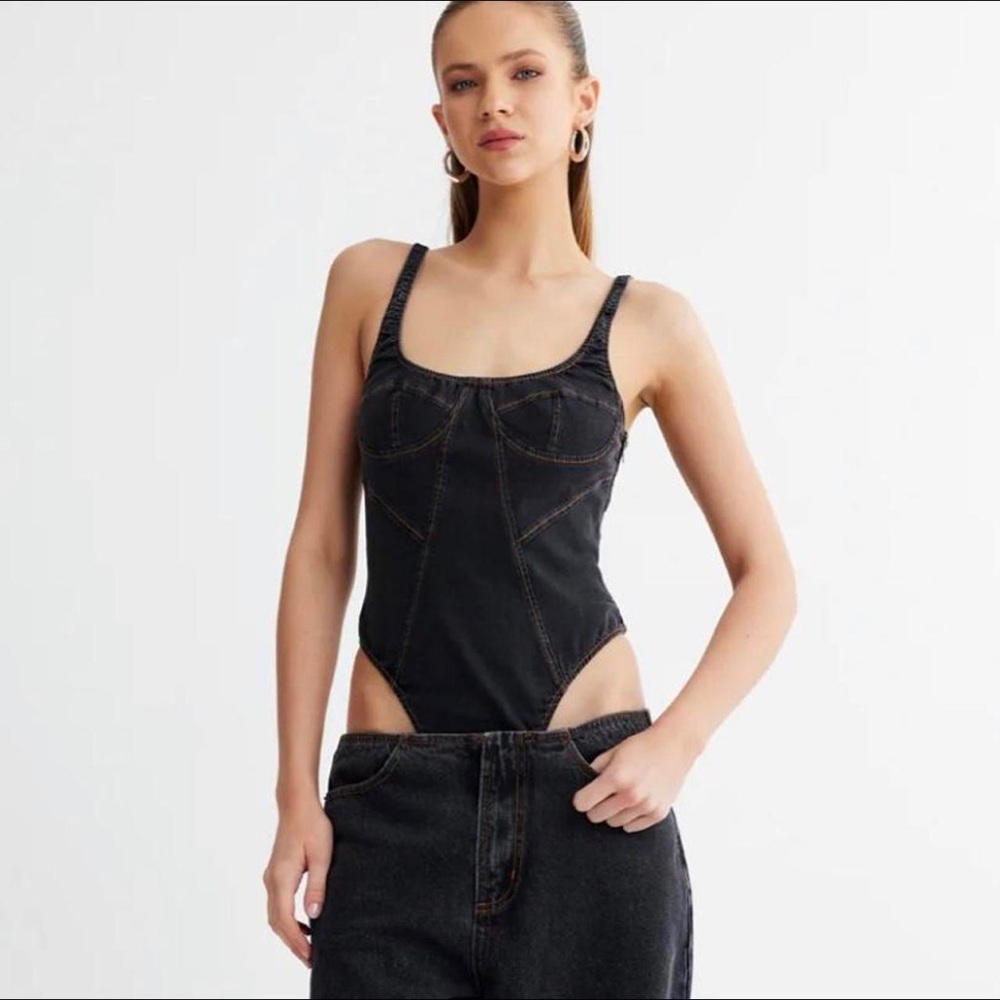 Lioness Black Denim Bodysuit - Picture 3 of 8